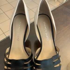 Franco Sarto Black and White 2 inch heels